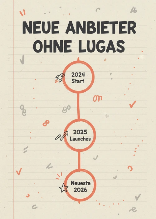 Zeitstrahl neuer Anbieter ohne Lugas 2024 bis 2026: Start 2024, Launches 2025 und neueste 2026.